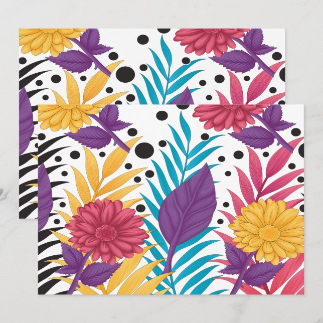 Rosa und lila geschnittene Blume mit komplizierten Einladung (Vorne/Hinten)