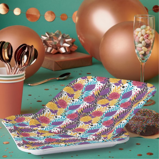 Rosa und lila geschnittene Blume mit komplizierten Pappteller (Multi)