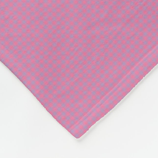 Rosa und Lila Gingham-Muster Fleecedecke (Ecke)
