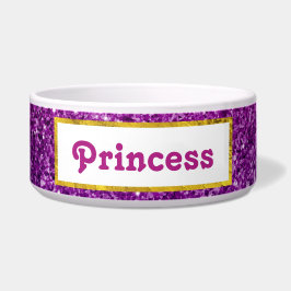 Rosa und Lila Glitzer-Edelsteine Napf