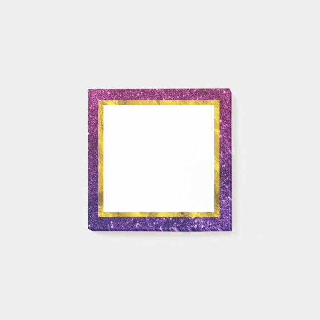 Rosa und Lila Glitzer-Edelsteine Post-it Klebezettel (Vorderseite)