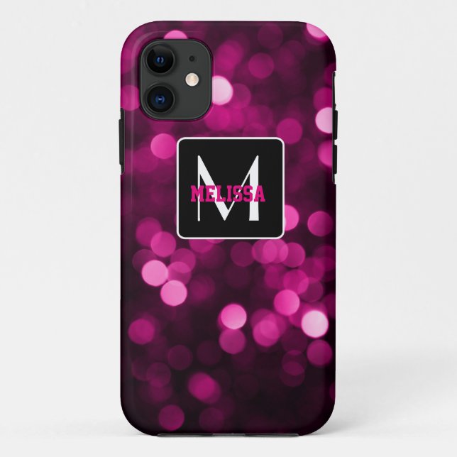 Rosa und lila glitzernde Lichter Case-Mate iPhone Hülle (Rückseite)