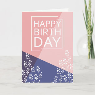 Rosa und Lila Happy Birthday Vines Card Karte