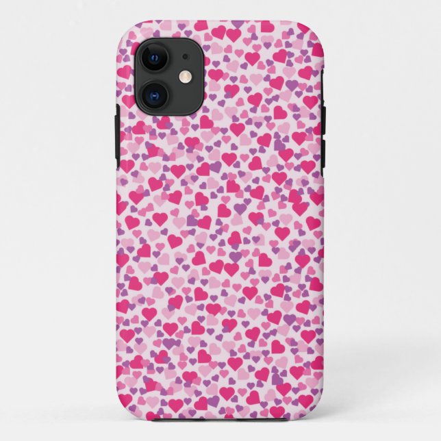 Rosa und Lila Herzklopfe Case-Mate iPhone Hülle (Rückseite)