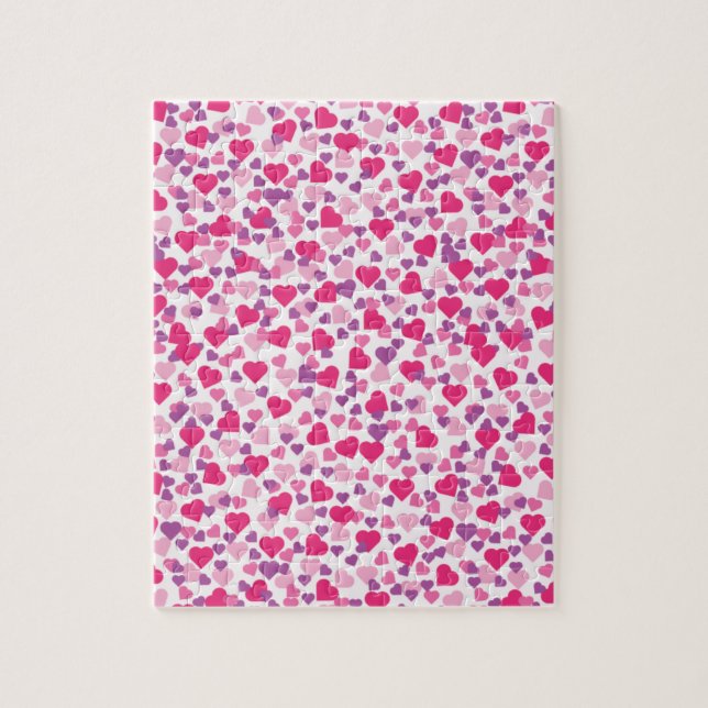 Rosa und Lila Herzklopfe Puzzle (Vertikal)