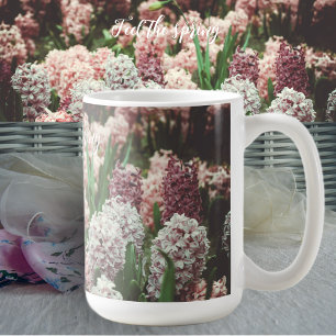 Rosa und Lila Hyazinth im Frühlingshafen Kaffeetasse