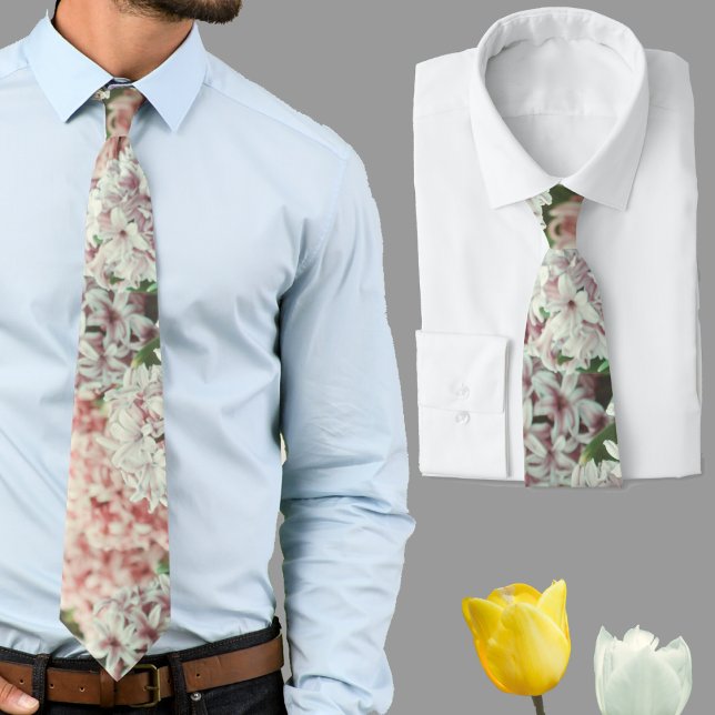 Rosa und Lila Hyazinth im Frühlingshafen Krawatte (Von Creator hochgeladen)