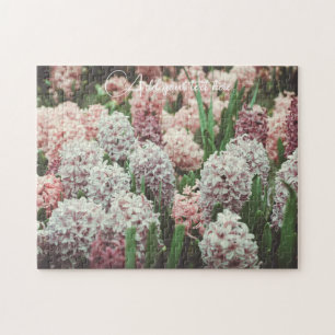 Rosa und Lila Hyazinth im Frühlingshafen Puzzle