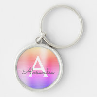 rosa und Lila Imitat Monogramm aus rostfreiem Stah