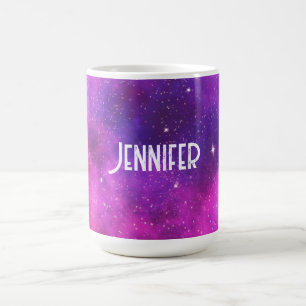 Rosa und Lila Imitate "Space & Stars" Galaxie Kaffeetasse