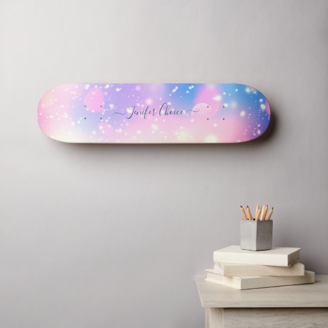 Rosa und Lila Individuelle Name Skateboard (Wandkunst (Horz))