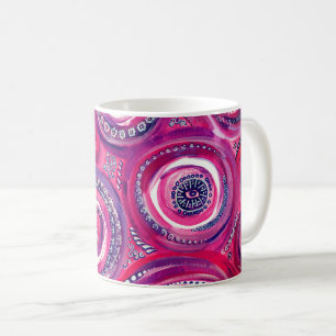 Rosa und Lila Kreise und Wirbel Originale Kunst Kaffeetasse