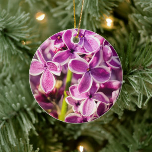 Rosa und Lila Lilac-Blume Keramik Ornament