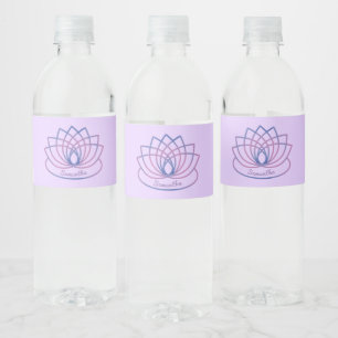 Rosa und Lila Lotus-Blume Wasserflaschenetikett