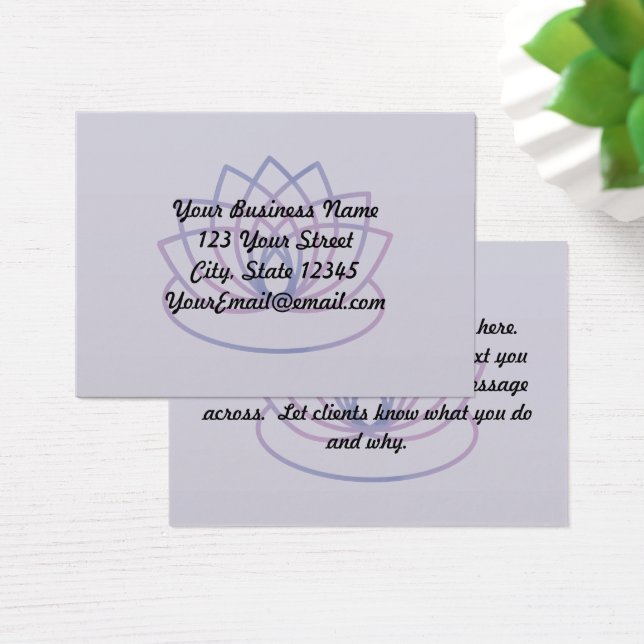 Rosa und Lila Lotus Business Information Card (Schreibtisch)