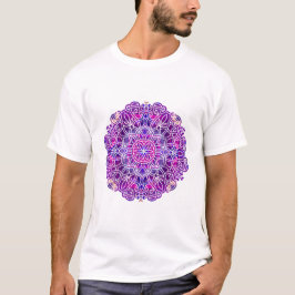 Rosa und Lila Mandala-Muster T-Shirt