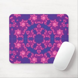 Rosa und Lila Mandela Runde Schneeflocken Mousepad