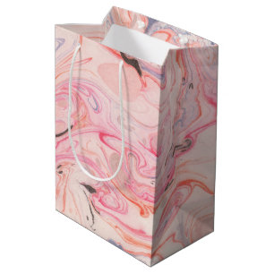 Rosa und Lila Marmorierung Mittlere Geschenktüte