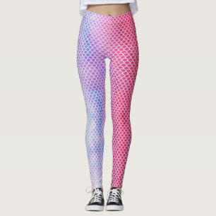 Rosa und Lila Meerjungfrau Leggings
