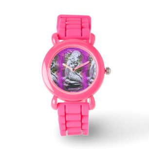 rosa und lila Meerjungfrauuhr Armbanduhr
