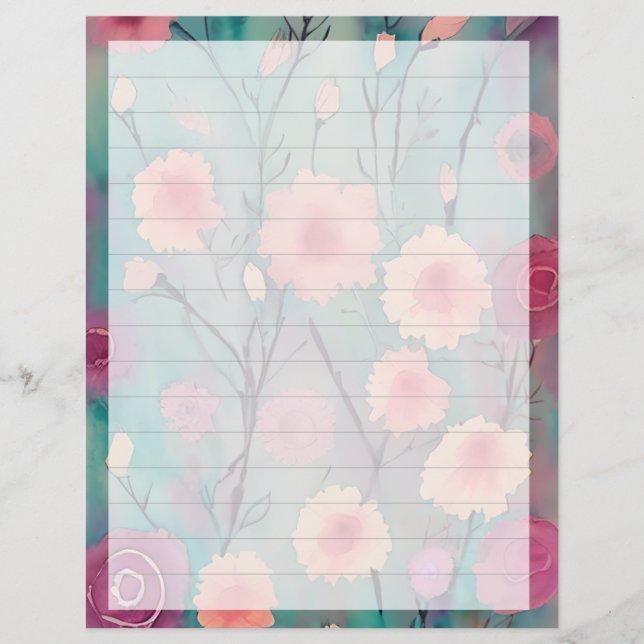 Rosa und Lila mit Blumenmotiven (Vorderseite)