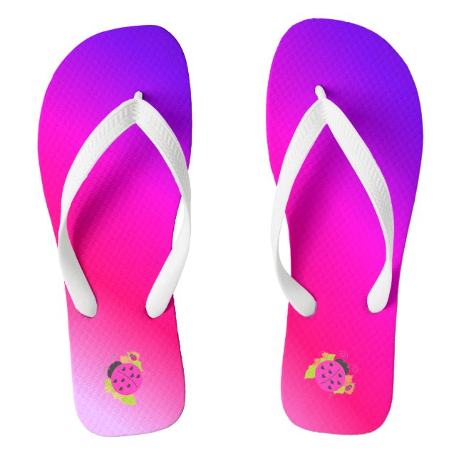 Rosa und Lila mit Ladybugs Flip Flops (Fußbett)