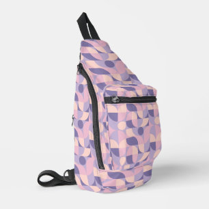 Rosa und Lila modernes Muster Crossbody Bag