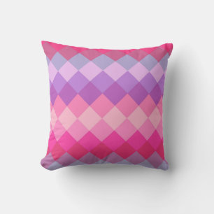 rosa und Lila Mosaik Diamond Geometrisches Muster Kissen