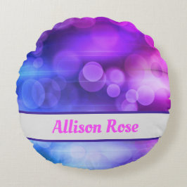 rosa und Lila Muster Abstrakter Kreise Rundes Kissen