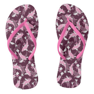 Rosa und Lila Muster - Koi Fish Flip Flops