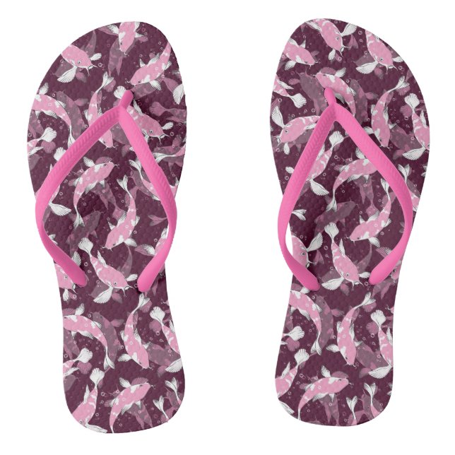 Rosa und Lila Muster - Koi Fish Flip Flops (Fußbett)
