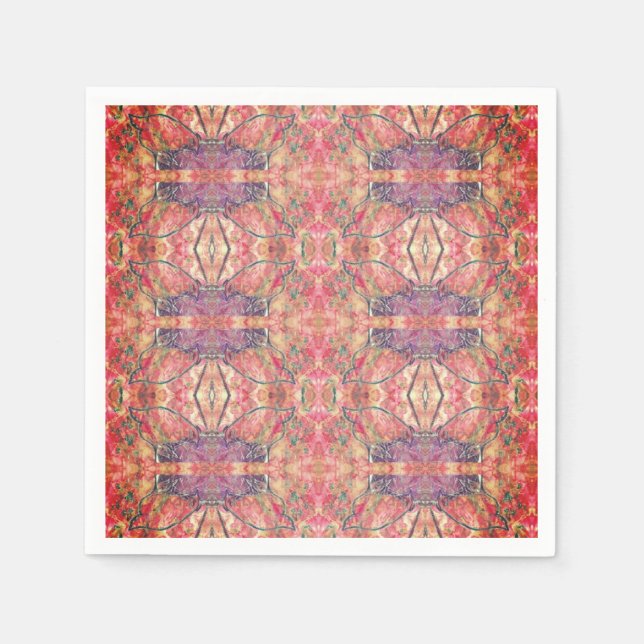 Rosa und lila Muster Serviette (Vorderseite)