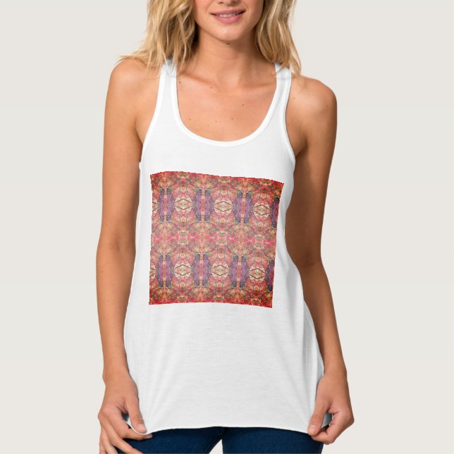 Rosa und lila Muster Tank Top (Vorderseite)