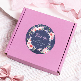 Rosa und Lila Neonröschen Brautparty Vielen Dank Runder Aufkleber