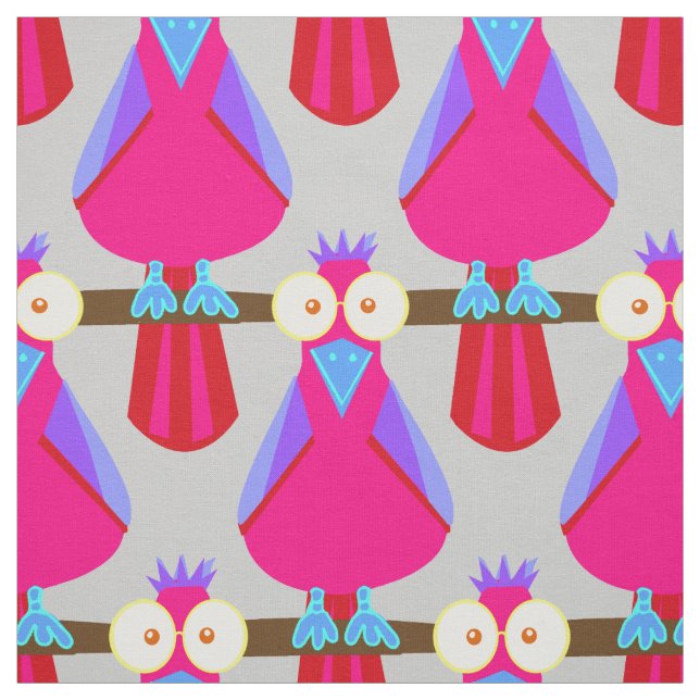 Rosa und lila Papageien Stoff (Muster)