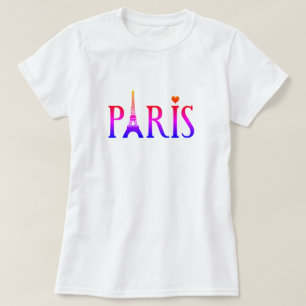 Rosa und Lila Paris T-Shirt