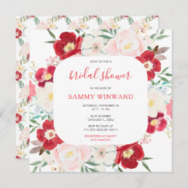 Rosa und Lila Peony-Blume Brautparty Einladung