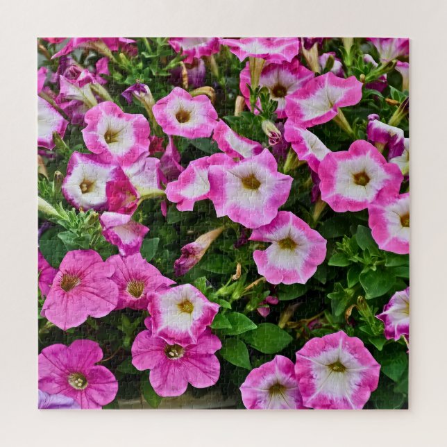 Rosa und lila Petunien Puzzle (Vertikal)