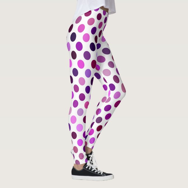 rosa und Lila Polka-Punkte Leggings (Rechts)