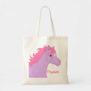 Rosa und lila Pony-personalisierte Tasche