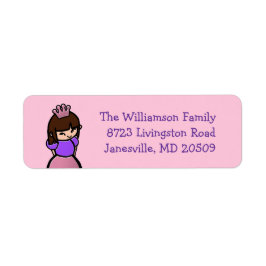Rosa und Lila Princess-Rücksendeadressen-Aufkleber