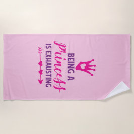 Rosa und Lila Prinzessin zu sein erschöpft Strandtuch