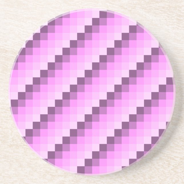 Rosa und Lila Quadrate Getränkeuntersetzer (Vorne)