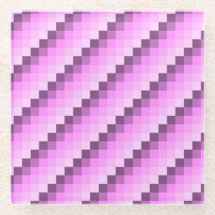 Rosa und Lila Quadrate Glasuntersetzer