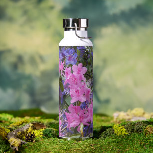 Rosa und Lila Rhododendren Trinkflasche
