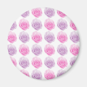 Rosa und lila Rose Blumenmuster Magnet