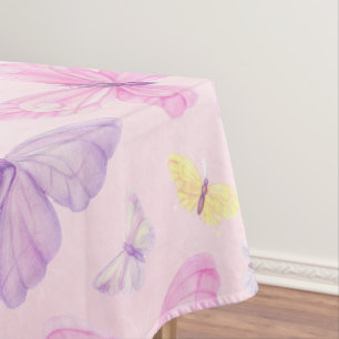 Rosa und Lila Schmetterling-Party Tischdecke