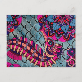 Rosa und Lila Seepferd Postkarte