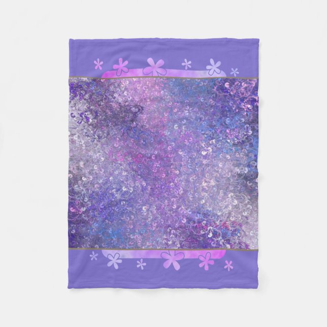 Rosa und Lila Sequenzen Blende Fleecedecke (Vorderseite)
