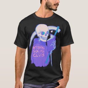 Rosa und Lila Skelettkröte Sensenmann - antisozial T-Shirt